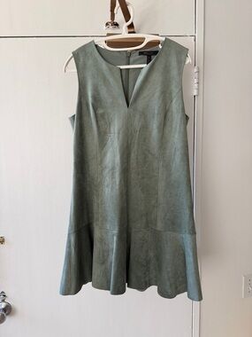 BCBGMaxAzria Sage Green Suede Mini Dress